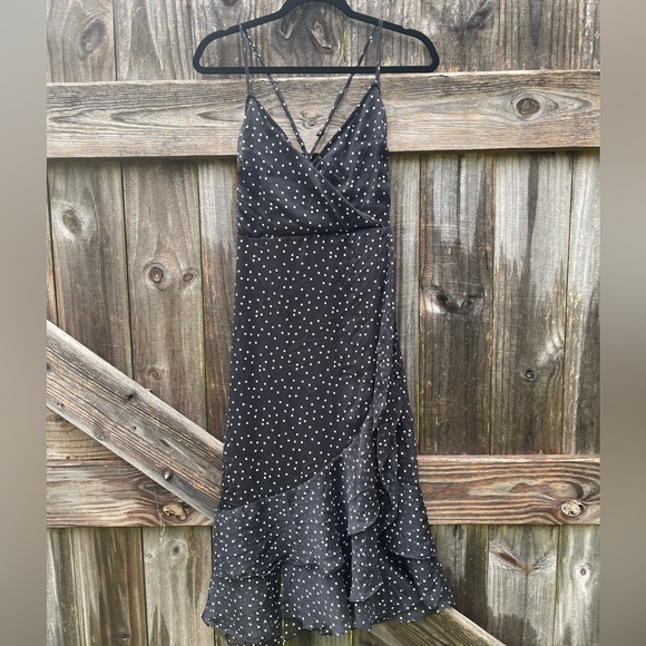 miami Dresses & Skirts - Mi Ami Black Polka Dot Ruffle Dress Size M